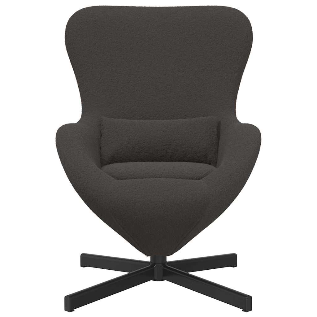 vidaXL Fotel jajo Ciemnoszary 63 x 73 x 90 cm tkanina