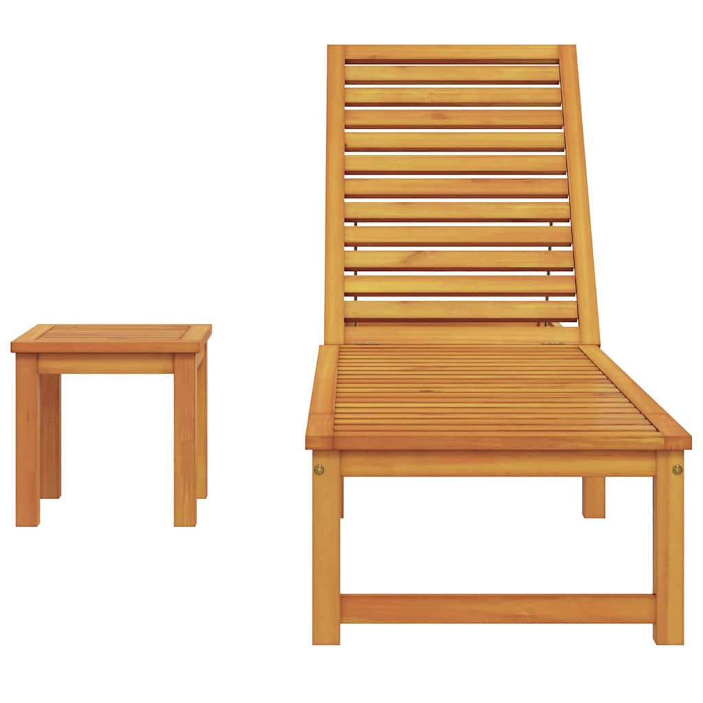 vidaXL Leżak Brązowy 202 x 53 x 89 cm Lite Drewno Akacji