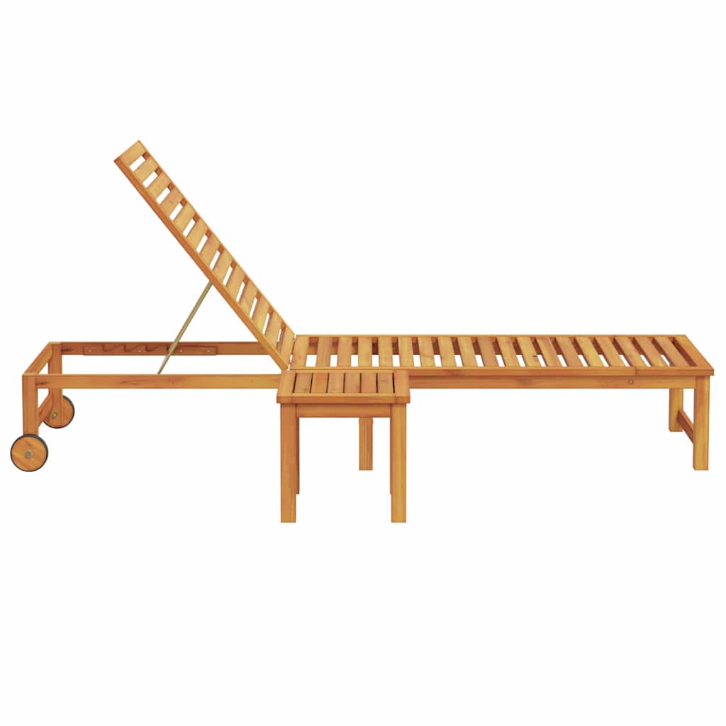 vidaXL Leżak Brązowy 202 x 53 x 89 cm Lite Drewno Akacji