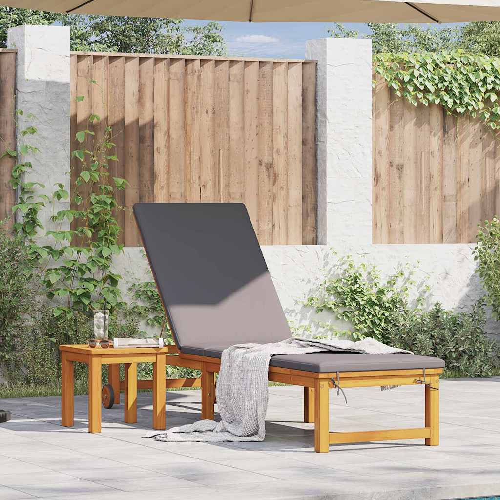 vidaXL Leżak Brązowy 202 x 53 x 89 cm Lite Drewno Akacji