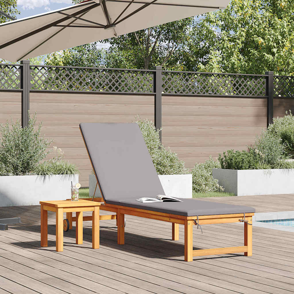 vidaXL Leżak Brązowy 202 x 53 x 89 cm Lite Drewno Akacji