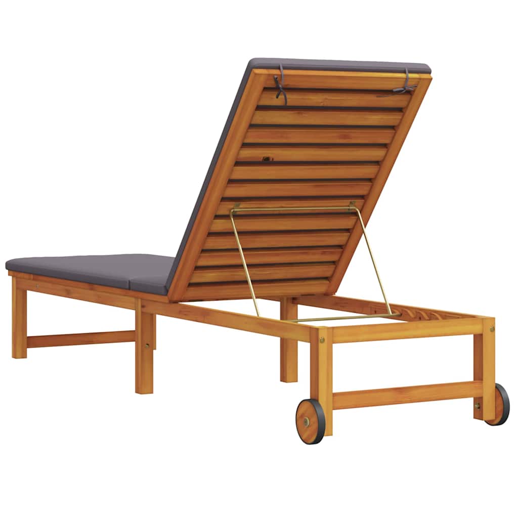 vidaXL Leżak Brązowy 202 x 53 x 89 cm Lite Drewno Akacji