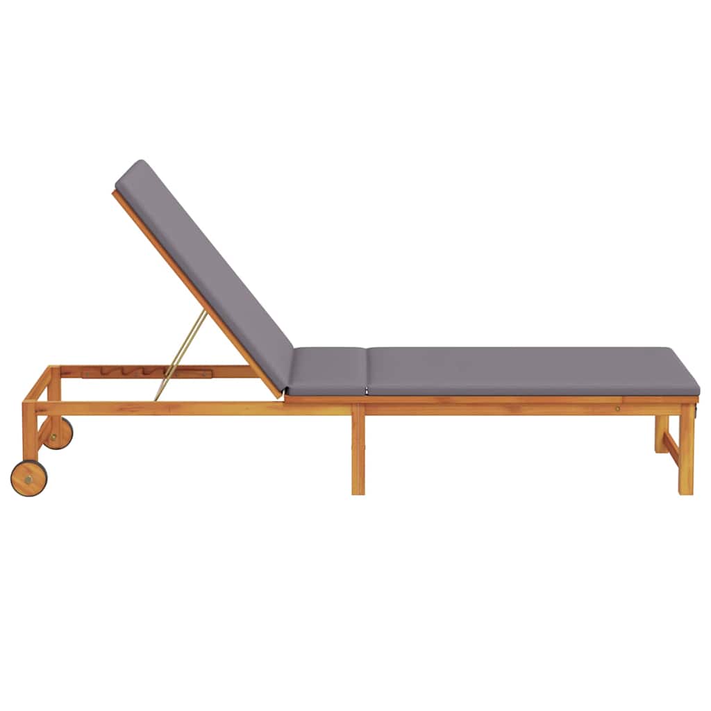 vidaXL Leżak Brązowy 202 x 53 x 89 cm Lite Drewno Akacji
