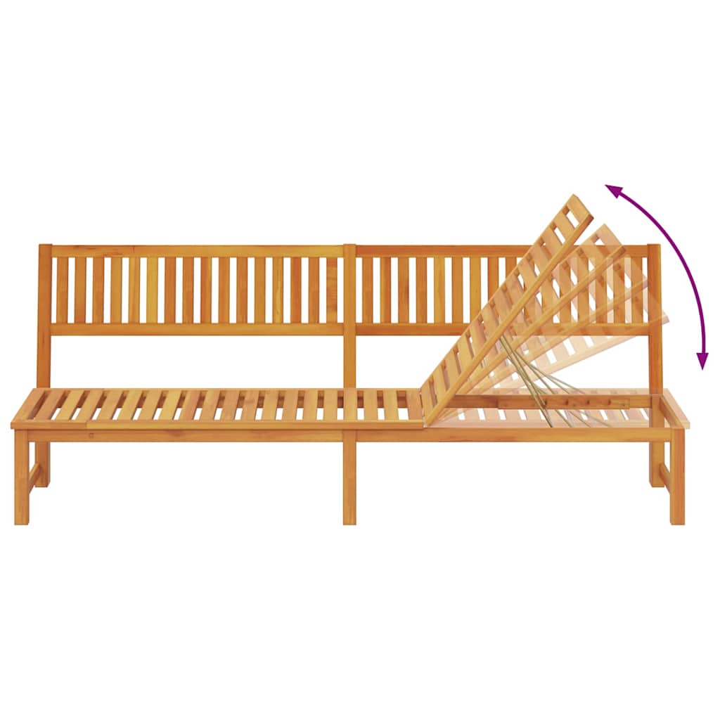 vidaXL Leżak Olej Naturalny 200 x 57 x 75cm Lite drewno akacjowe