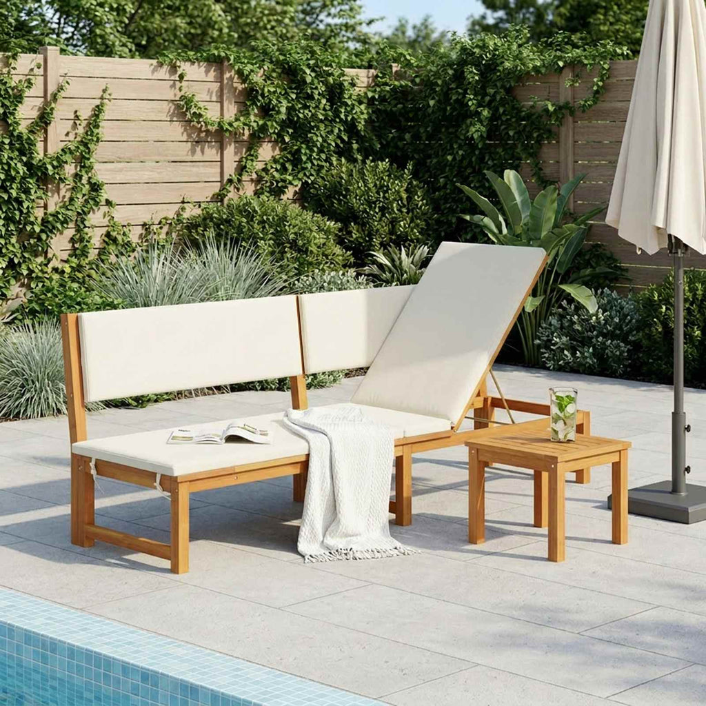 vidaXL Leżak Olej Naturalny 200 x 57 x 75cm Lite drewno akacjowe