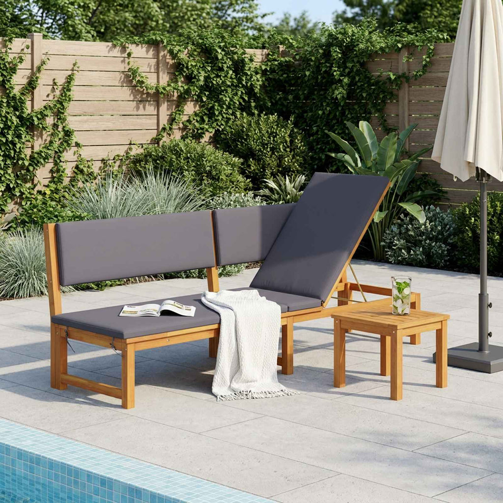 vidaXL Leżak Olej Naturalny 200 x 57 x 75cm Lite drewno akacjowe