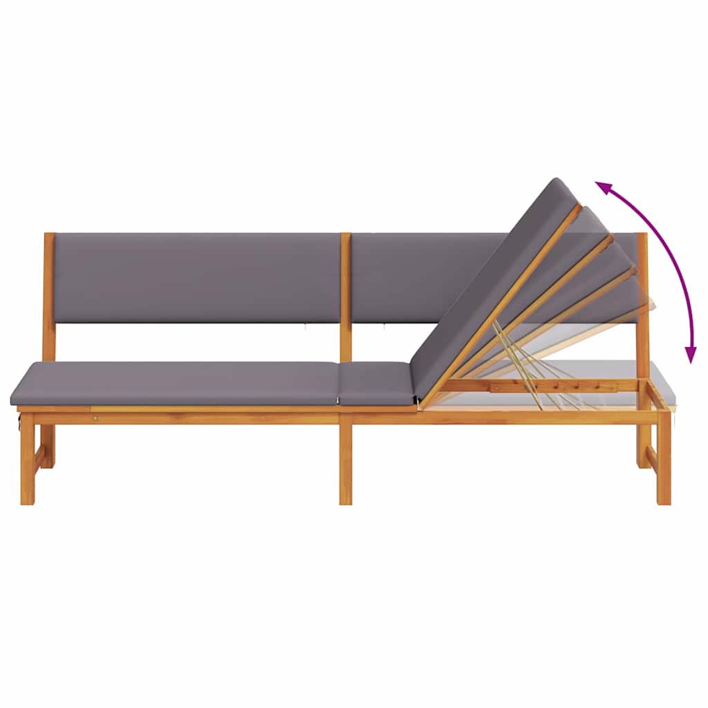 vidaXL Leżak Olej Naturalny 200 x 57 x 75cm Lite drewno akacjowe