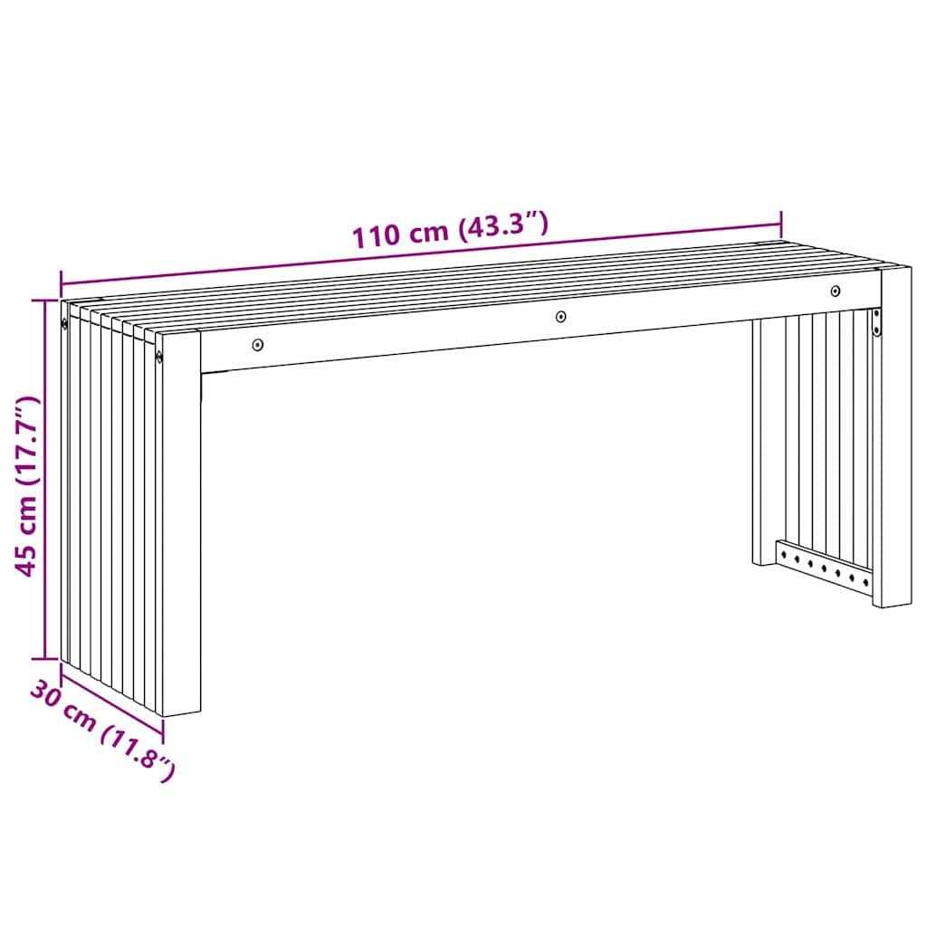 vidaXL ławka Olej Naturalny 110 x 30 x 45 cm Lite drewno teakowe