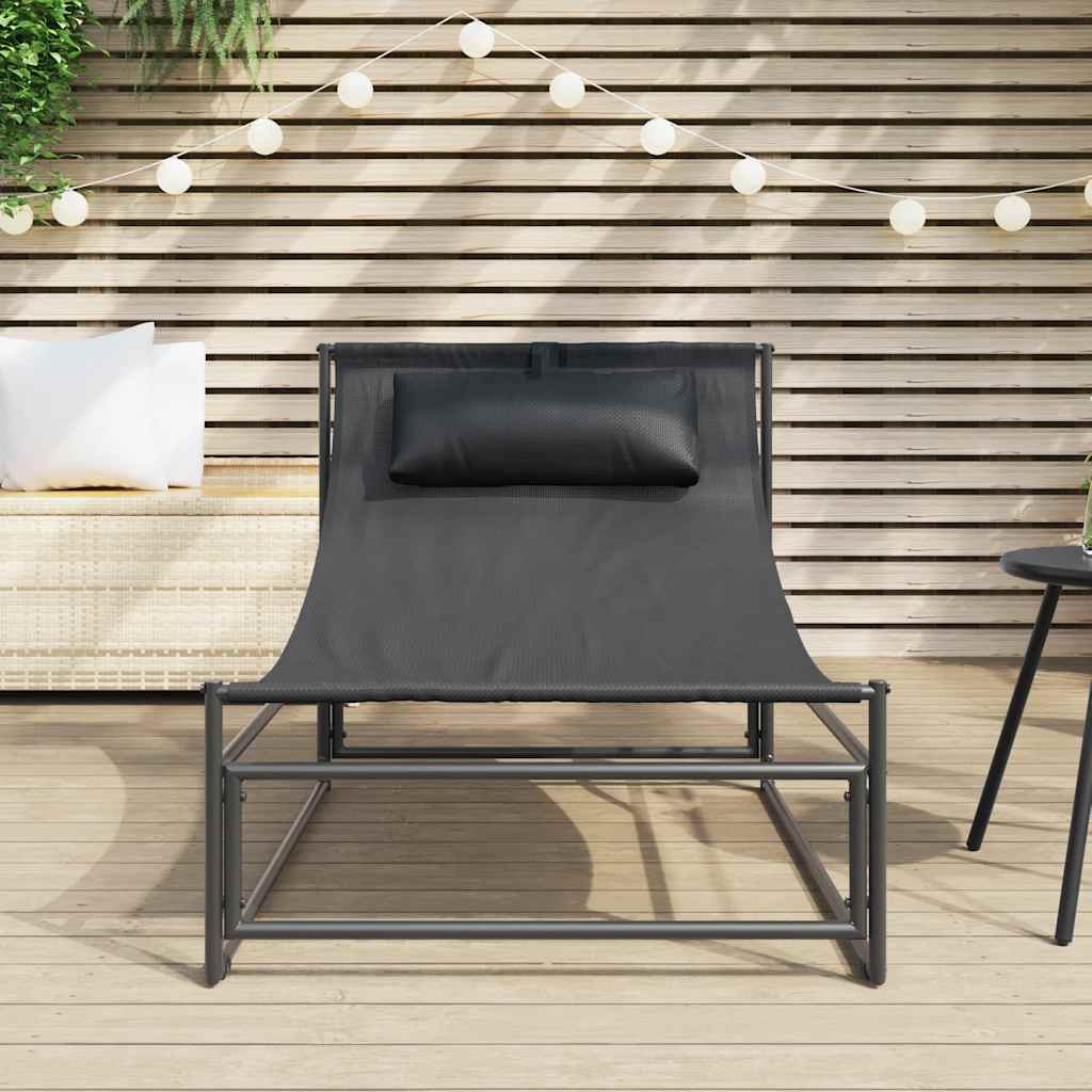 vidaXL Leżak ogrodowy antracytowy 87x74x73 cm stal i tkanina