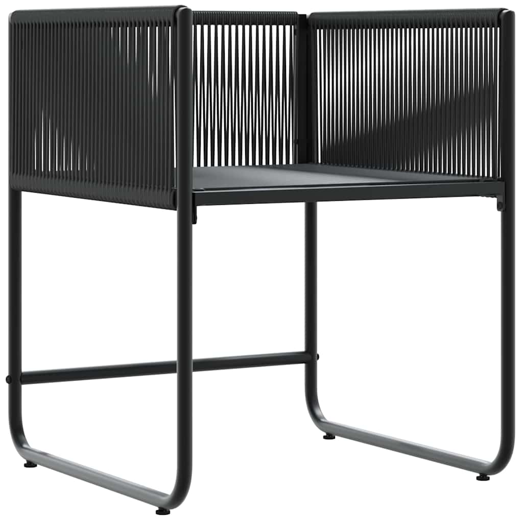 vidaXL Krzesło z poduszką 4 pcs Czarny i antracyt Rattan PE