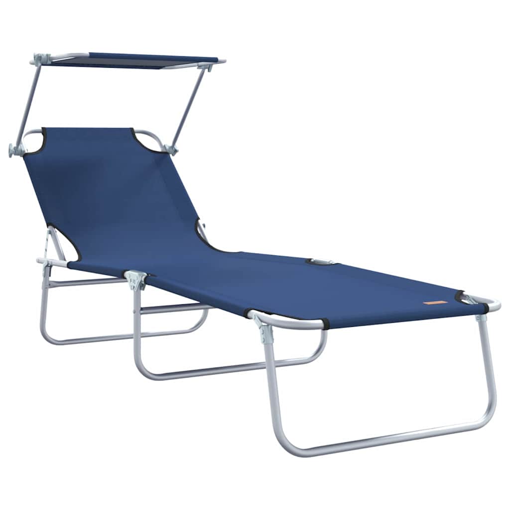 vidaXL Leżak 2 pcs Niebieski 58 x 188 x 77cm Poliester
