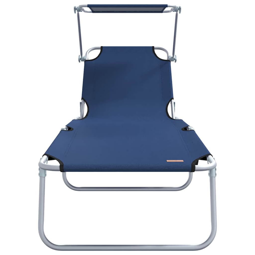 vidaXL Leżak 2 pcs Niebieski 58 x 188 x 77cm Poliester