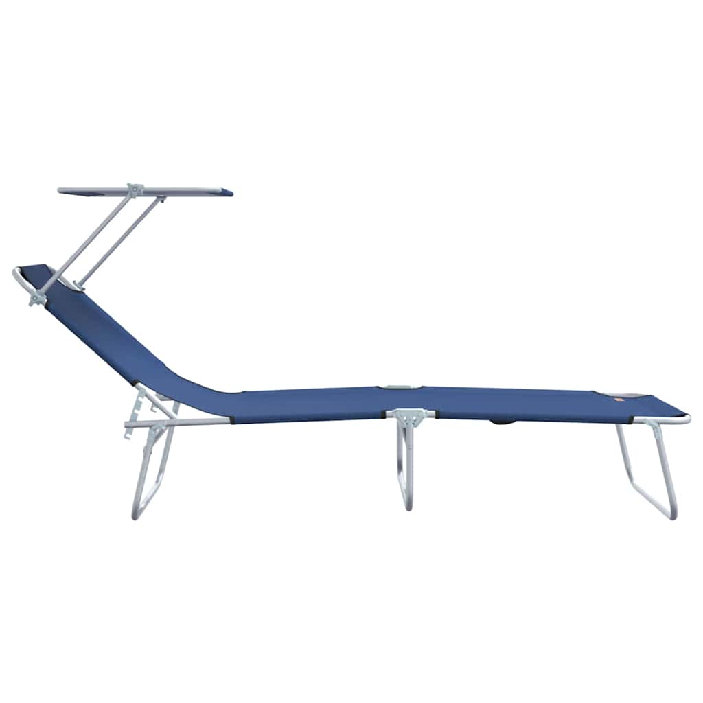 vidaXL Leżak 2 pcs Niebieski 58 x 188 x 77cm Poliester