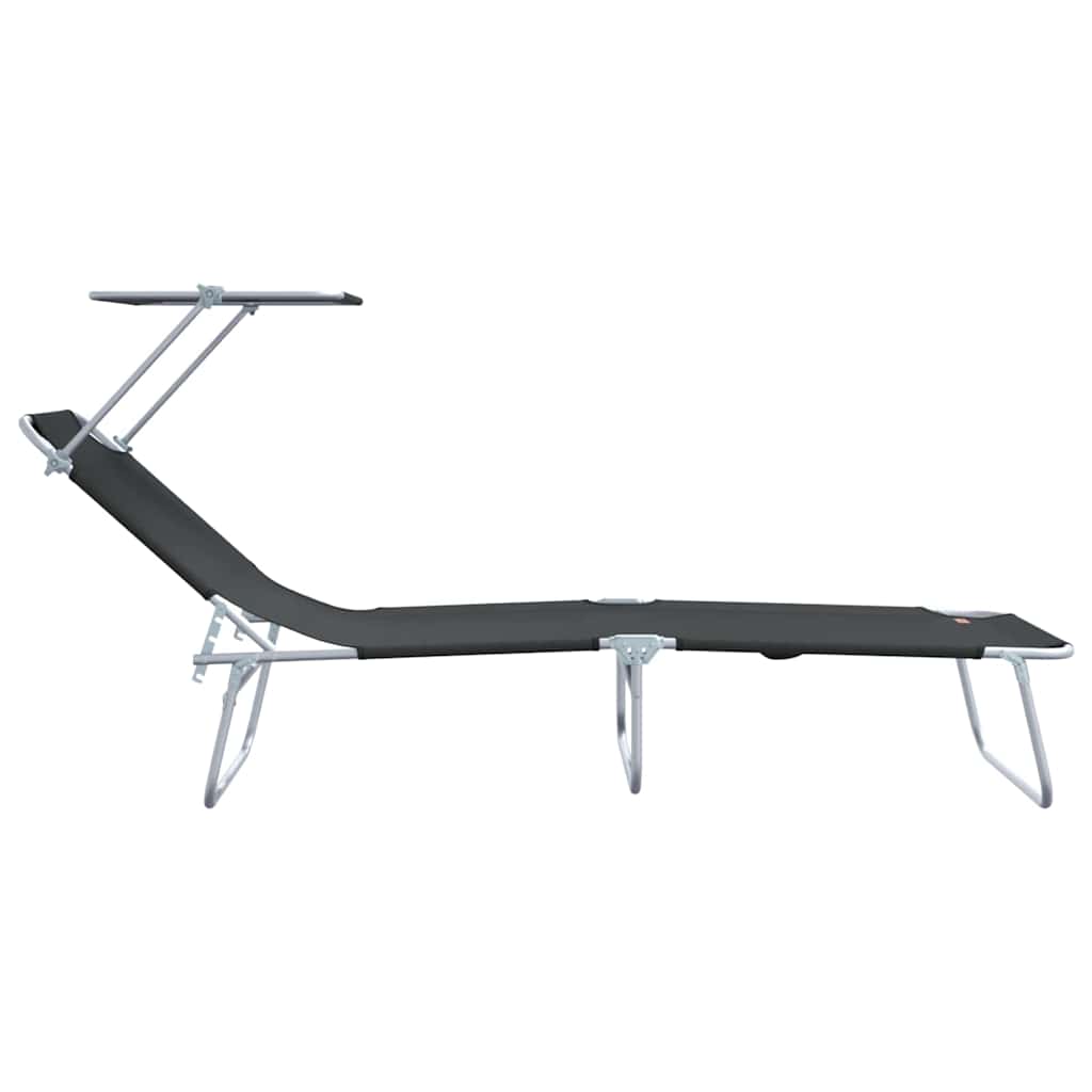 vidaXL Leżak 2 pcs Czarny 58 x 188 x 77cm Poliester