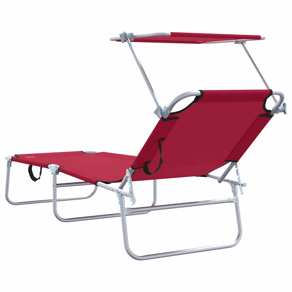 vidaXL Leżak 2 pcs Czerwony 58 x 188 x 77cm Poliester