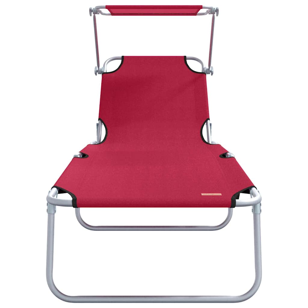 vidaXL Leżak 2 pcs Czerwony 58 x 188 x 77cm Poliester