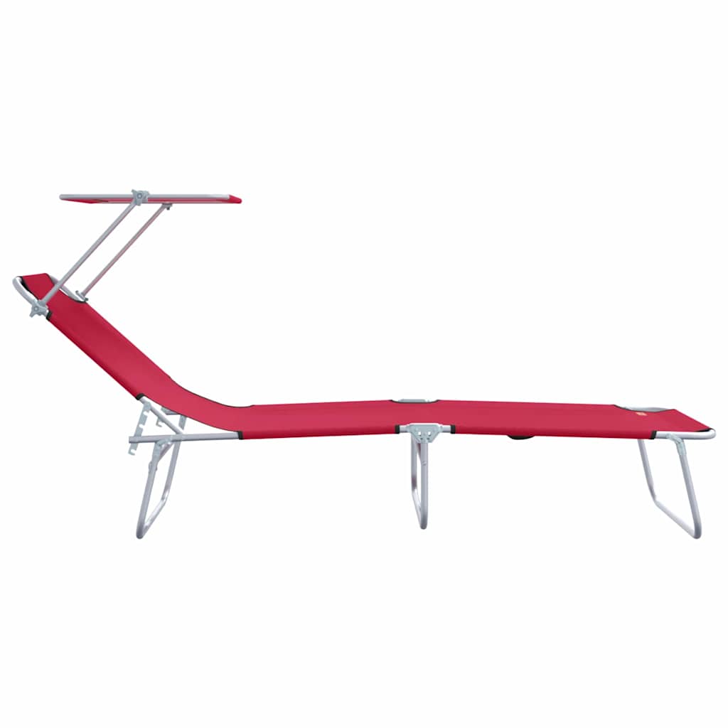 vidaXL Leżak 2 pcs Czerwony 58 x 188 x 77cm Poliester