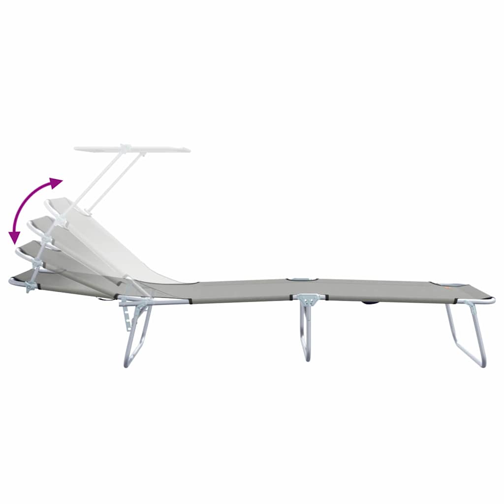 vidaXL Leżak 2 pcs Szary 58 x 188 x 77cm Poliester