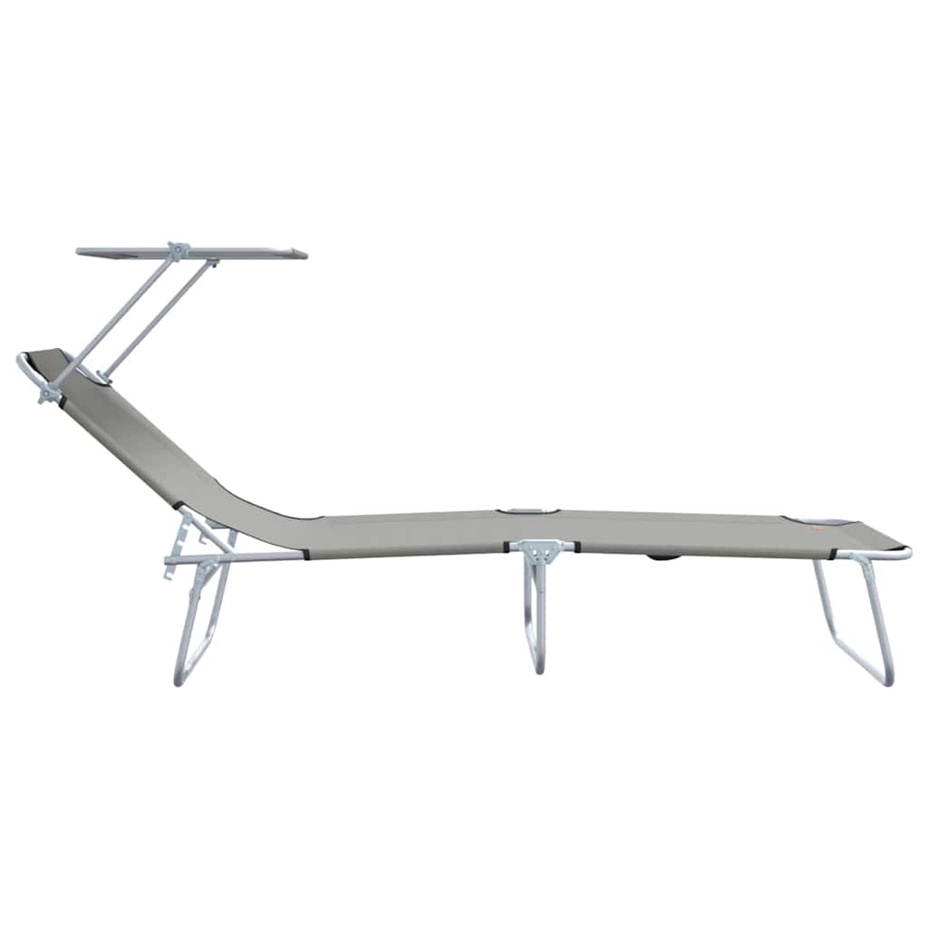 vidaXL Leżak 2 pcs Szary 58 x 188 x 77cm Poliester
