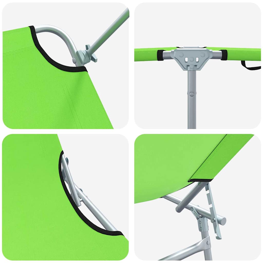 vidaXL Leżak 2 pcs Zielony 58 x 188 x 77cm Poliester