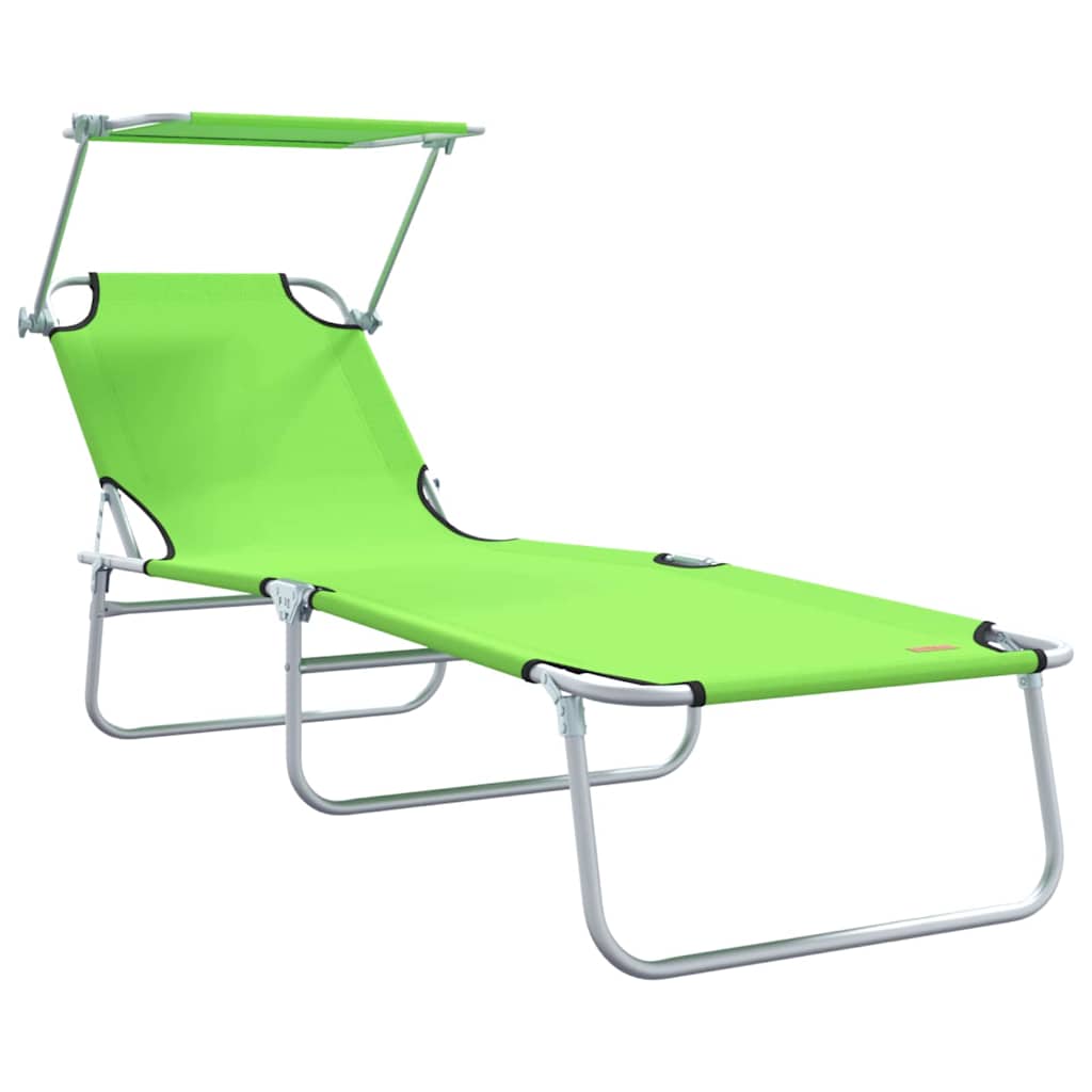 vidaXL Leżak 2 pcs Zielony 58 x 188 x 77cm Poliester