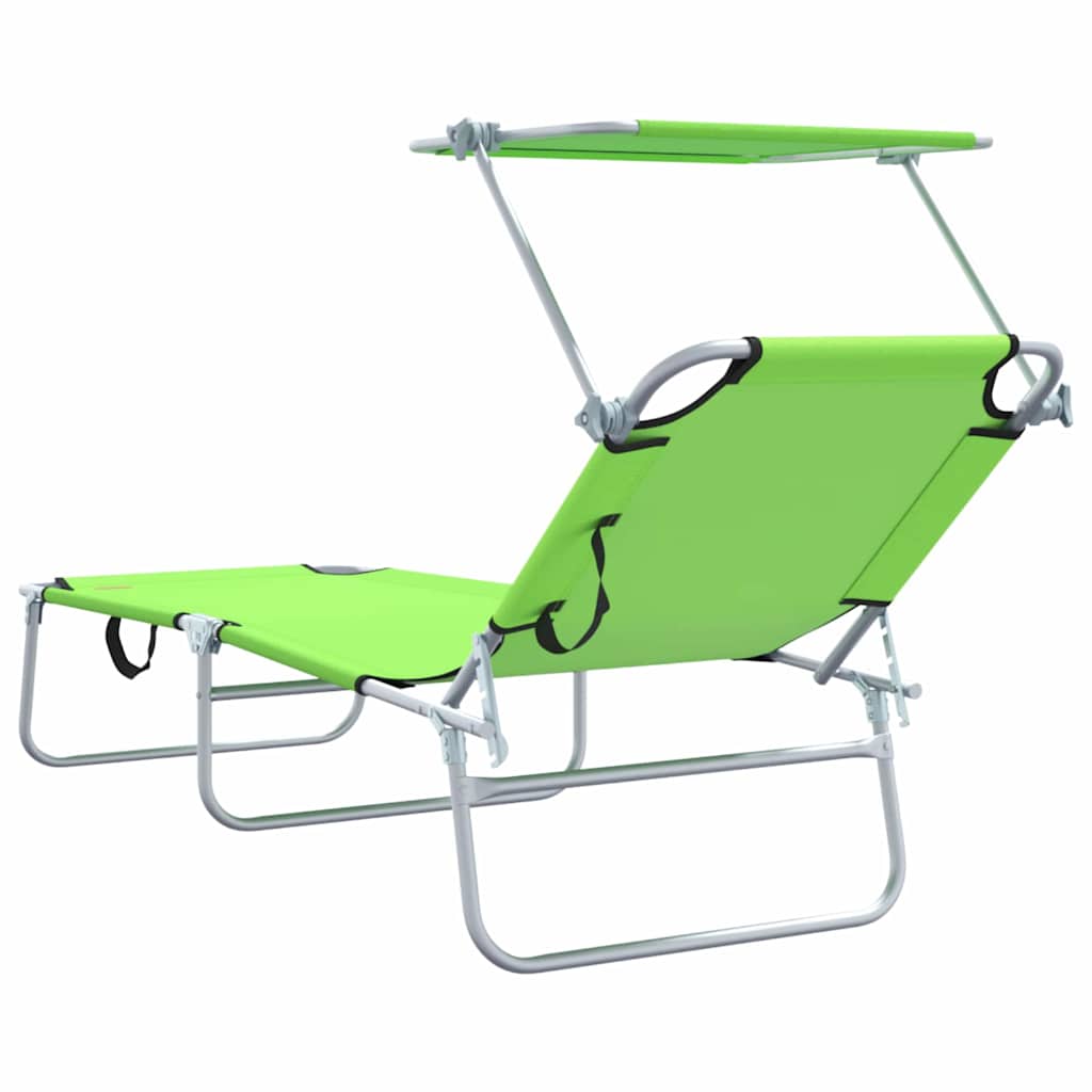 vidaXL Leżak 2 pcs Zielony 58 x 188 x 77cm Poliester