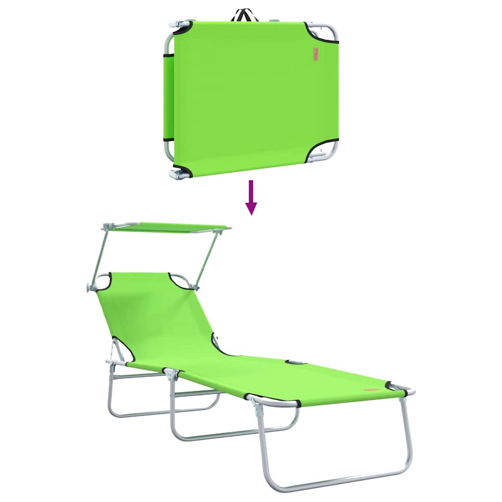 vidaXL Leżak 2 pcs Zielony 58 x 188 x 77cm Poliester