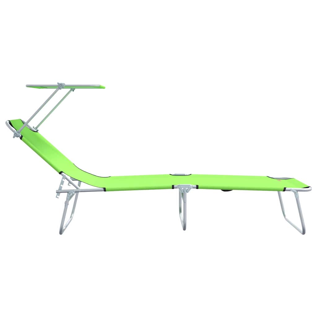 vidaXL Leżak 2 pcs Zielony 58 x 188 x 77cm Poliester