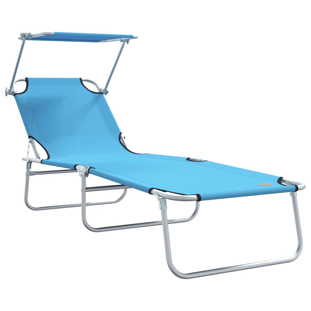 vidaXL Leżak 2 pcs Jasnoniebieski 58 x 188 x 77cm Poliester