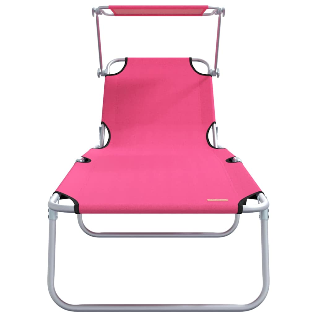 vidaXL Leżak 2 pcs Różowy 58 x 188 x 77cm Poliester