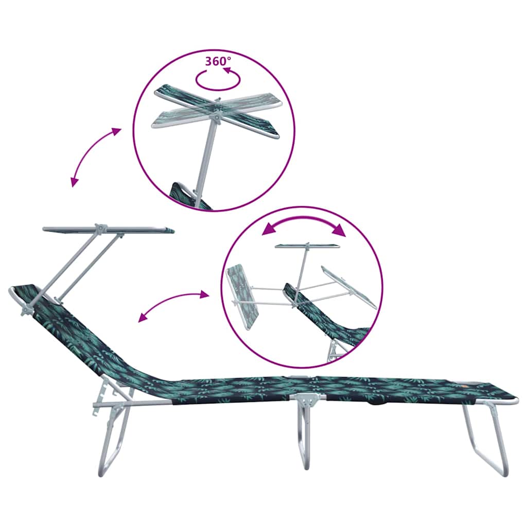 vidaXL Leżak 2 pcs Zielony 58 x 188 x 77cm Poliester