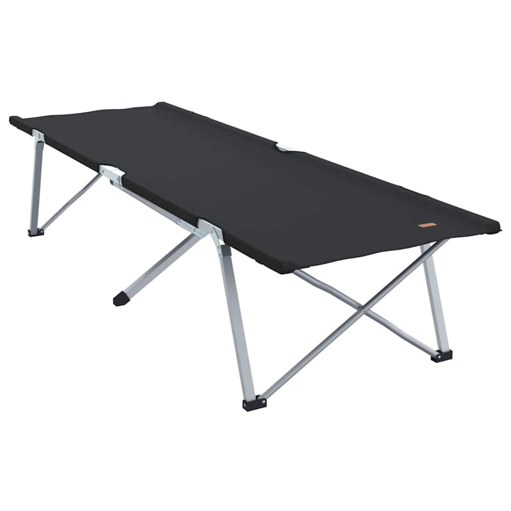 vidaXL Składane Łóżko Kempingowe Czarny 194 x 62,5 x 42,5 cm