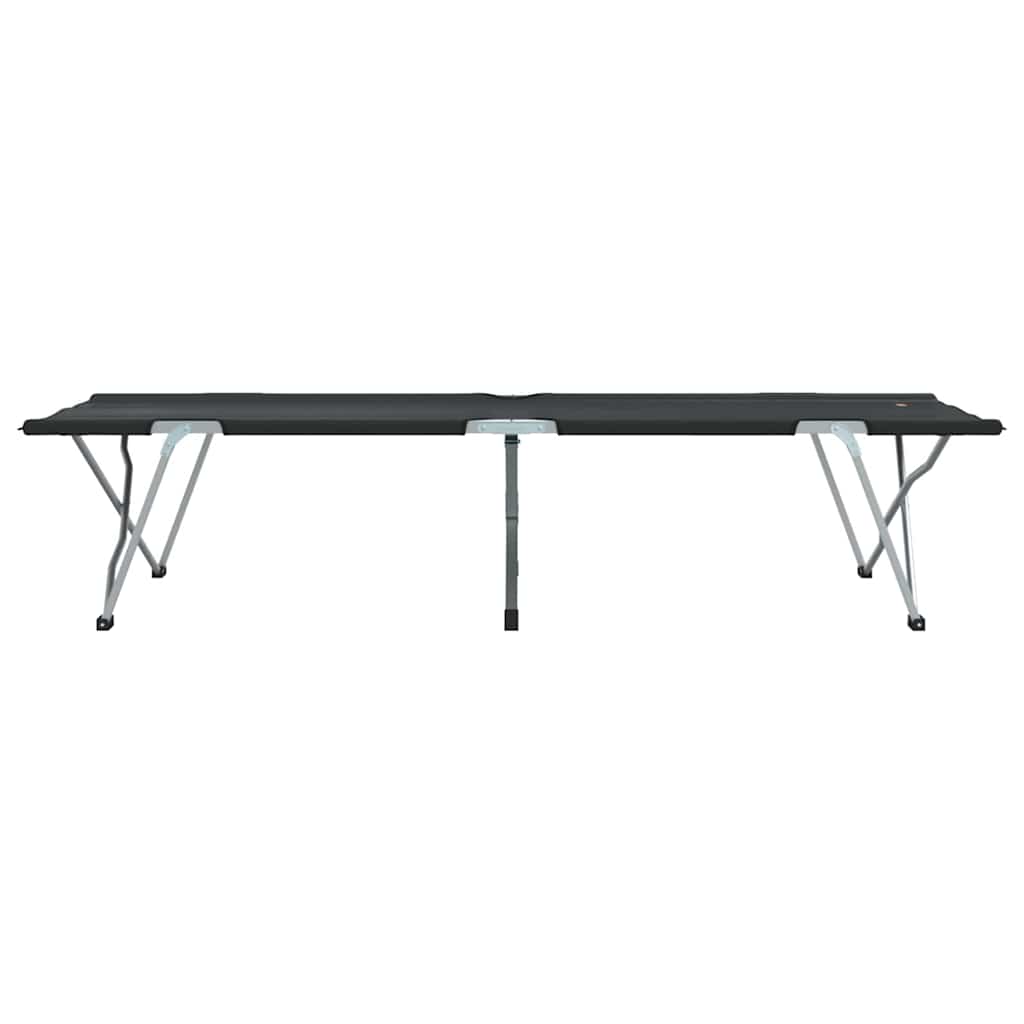 vidaXL Składane Łóżko Kempingowe Czarny 194 x 62,5 x 42,5 cm