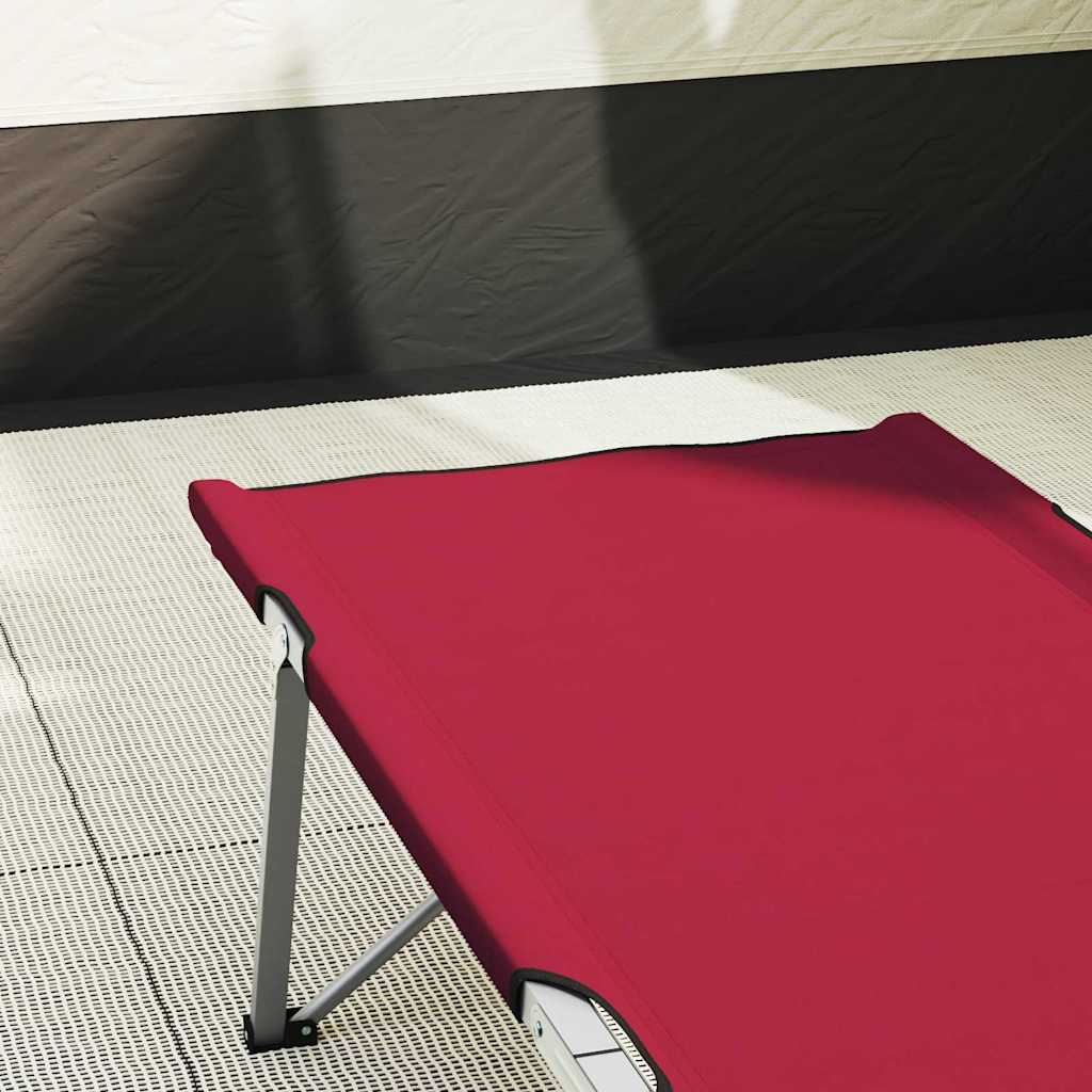 vidaXL Składane Łóżko Kempingowe Czerwony 194 x 62,5 x 42,5 cm