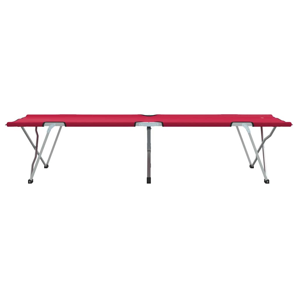 vidaXL Składane Łóżko Kempingowe Czerwony 194 x 62,5 x 42,5 cm