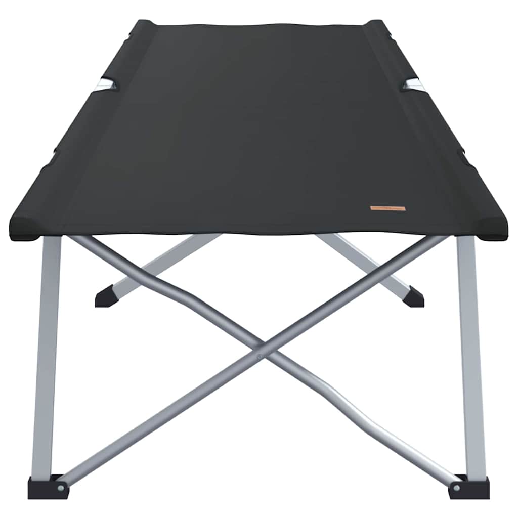 vidaXL Składane Łóżko Kempingowe 2 pcs Czarny 194 x 62,5 x 42,5 cm