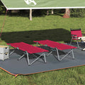vidaXL Składane Łóżko Kempingowe 2 pcs Czerwony 194 x 62,5 x 42,5 cm