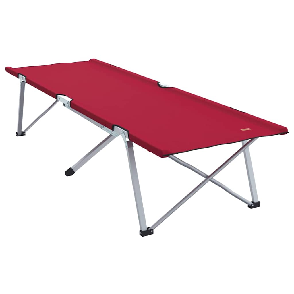 vidaXL Składane Łóżko Kempingowe 2 pcs Czerwony 194 x 62,5 x 42,5 cm