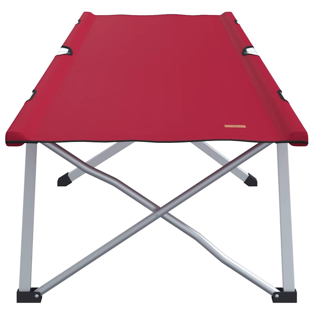 vidaXL Składane Łóżko Kempingowe 2 pcs Czerwony 194 x 62,5 x 42,5 cm