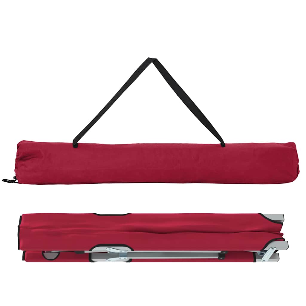 vidaXL Składane Łóżko Kempingowe 2 pcs Czerwony 194 x 62,5 x 42,5 cm