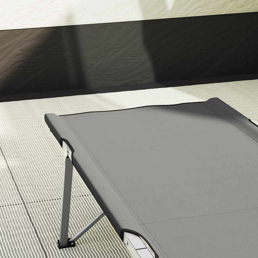 vidaXL Składane Łóżko Kempingowe 2 pcs Szary 194 x 62,5 x 42,5 cm