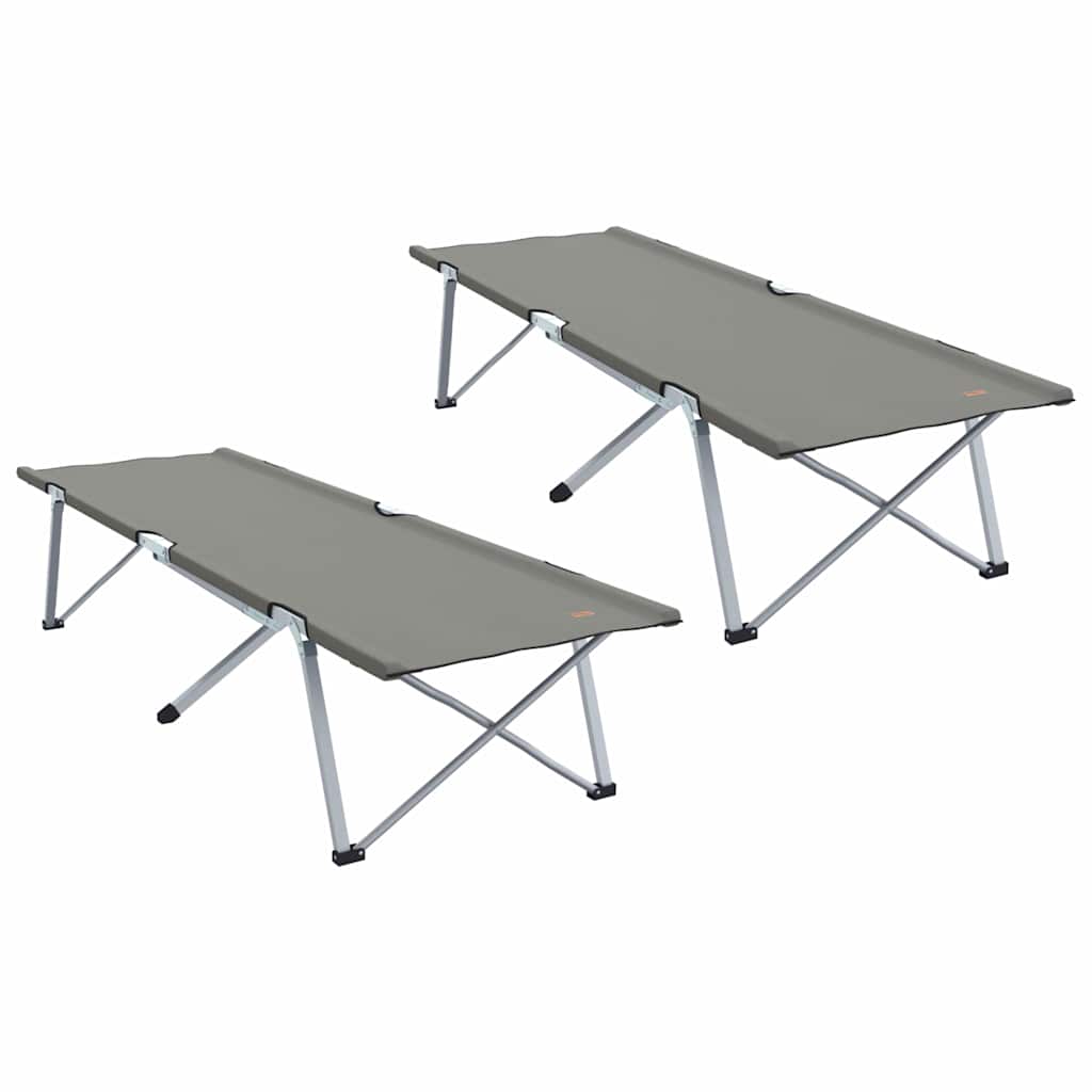 vidaXL Składane Łóżko Kempingowe 2 pcs Szary 194 x 62,5 x 42,5 cm