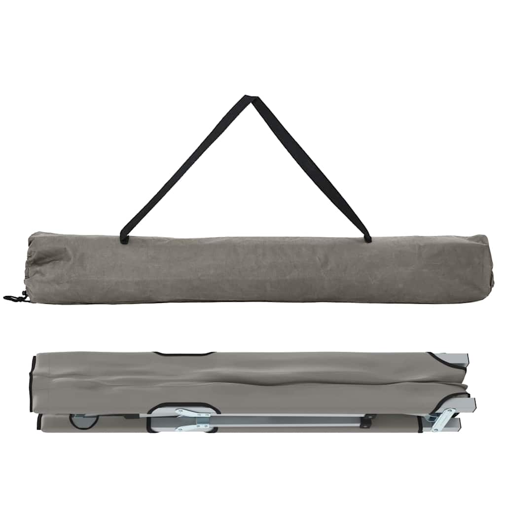 vidaXL Składane Łóżko Kempingowe 2 pcs Szary 194 x 62,5 x 42,5 cm