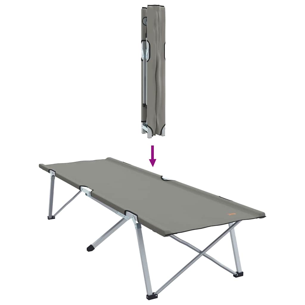 vidaXL Składane Łóżko Kempingowe 2 pcs Szary 194 x 62,5 x 42,5 cm