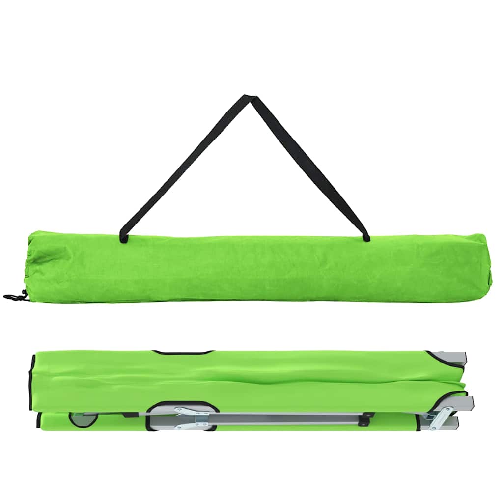 vidaXL Składane Łóżko Kempingowe 2 pcs Zielony 194 x 62,5 x 42,5 cm