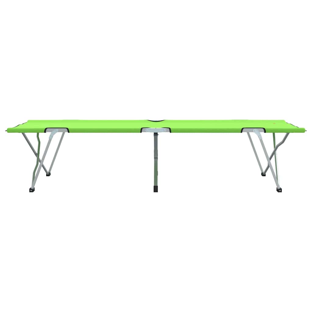 vidaXL Składane Łóżko Kempingowe 2 pcs Zielony 194 x 62,5 x 42,5 cm