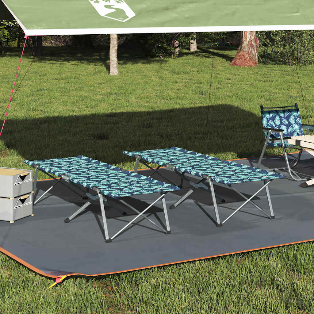 vidaXL Składane Łóżko Kempingowe 2 pcs Las 194 x 62,5 x 42,5 cm
