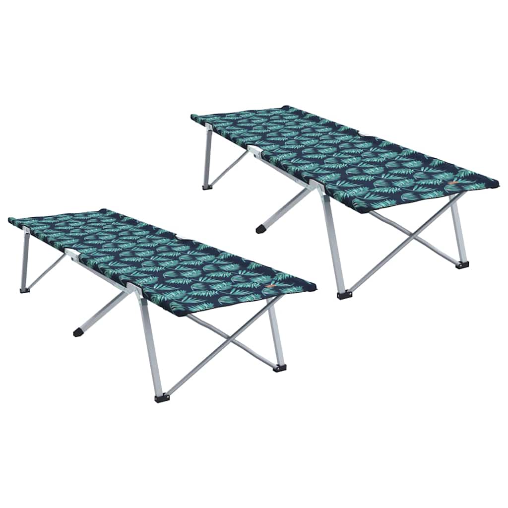 vidaXL Składane Łóżko Kempingowe 2 pcs Las 194 x 62,5 x 42,5 cm