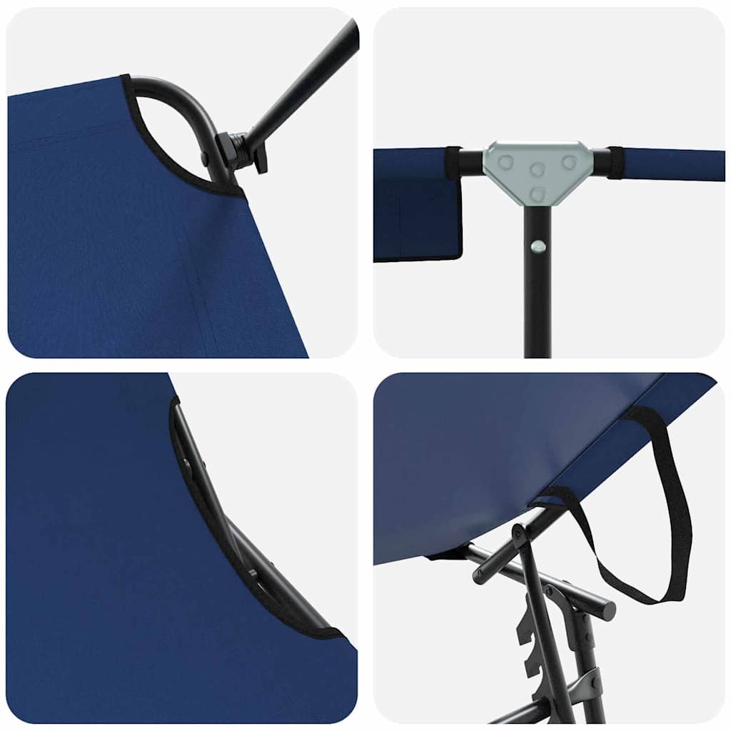 vidaXL Składany leżak Niebieski 190 x 57 x 81 cm oxford