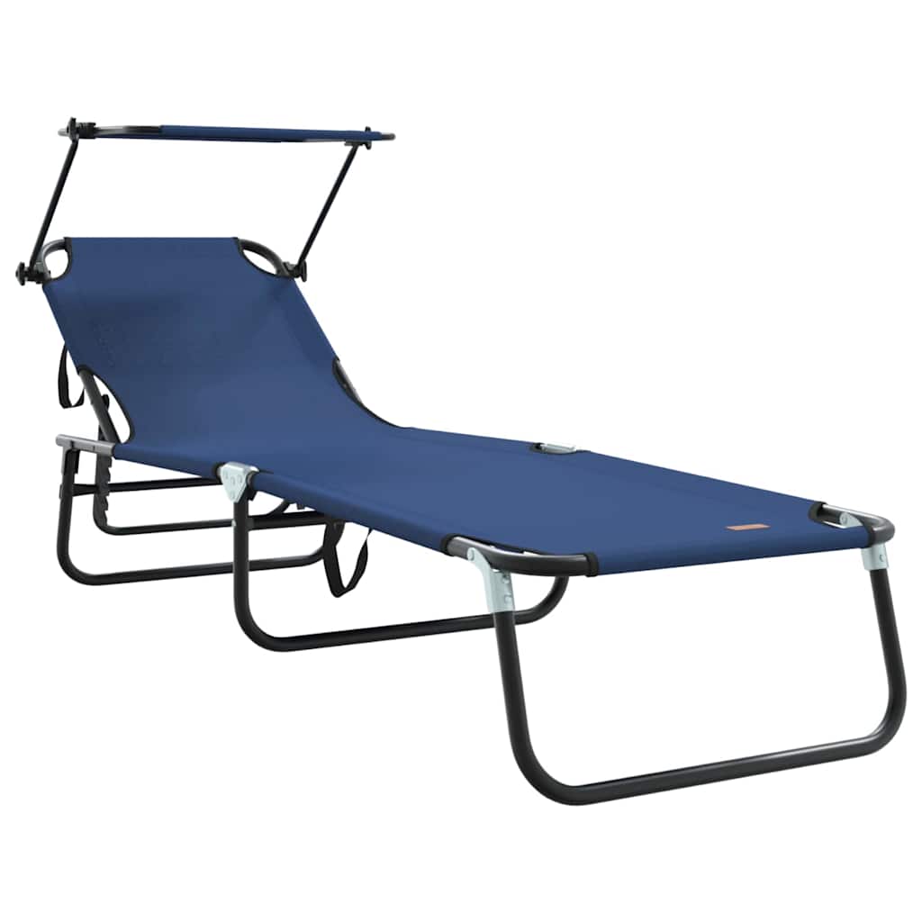 vidaXL Składany leżak Niebieski 190 x 57 x 81 cm oxford